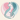 Stylized cat logo with a pink and blue gradient background