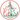Circular logo on white background, red and green Christmas tones