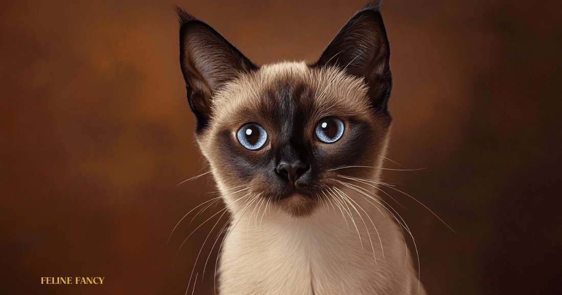 Balinese Cat with large ears looking very cute.