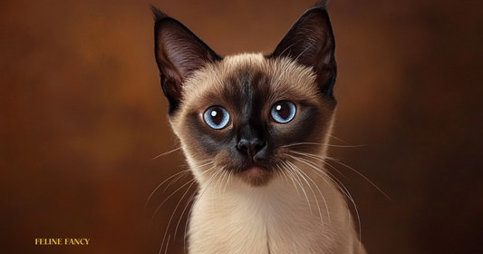 Balinese Cat with large ears looking very cute.