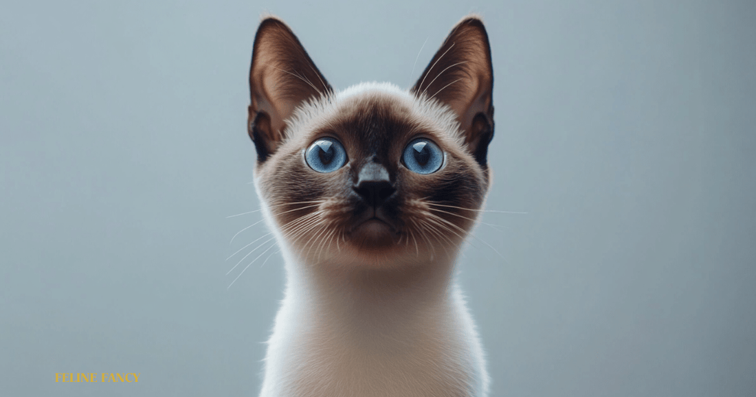 Siamese Cat with Feline Fancy Logo.