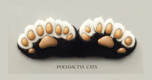 Ultra-detailed close-up of a polydactyl cat’s front paw
