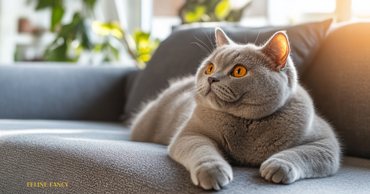 British Shorthair Kitten with Paw in air.