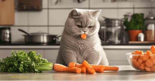 Can Cats Eat Carrots with Feline Fancy Logo.