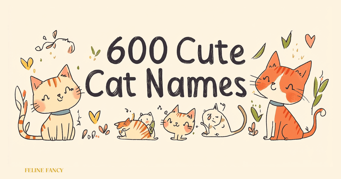 600 Cute Cat Names with Feline Fancy Logo.