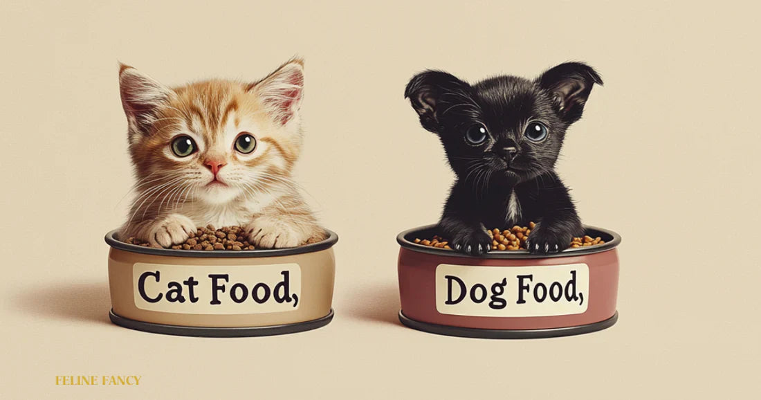 Can Cats Eat Dog Food with Feline Fancy Logo.