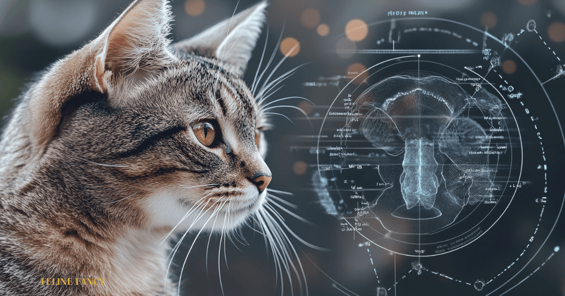 An infographic-style composite image combining realistic and diagrammatic elements, showcasing a healthy cat alongside a labeled breakdown of the anal glands, emphasizing how these structures contribute to natural scent marking