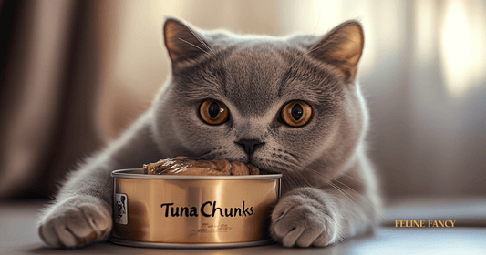 Tuna Can with British Shorthair Cat