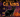 A vintage-style Halloween poster featuring a stylized black cat with arched back in front of a haunted house, jack-o'-lanterns at its feet, and lightning in the background.