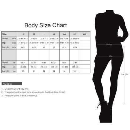Size Chart for Leggings