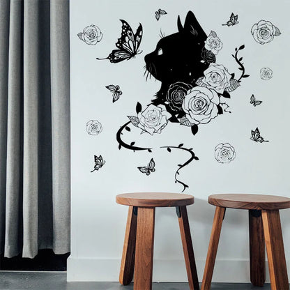 Cat & Butterfly Wall Sticker