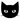 Black cat face outline on a white background