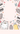 Illustrated pattern with grooming tools and a cat on a light pink background