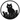 Black silhouette of a cat with five kittens in a circular frame