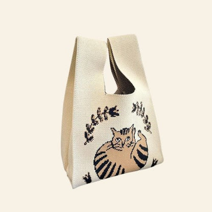Knitted Cat Shoulder Bag