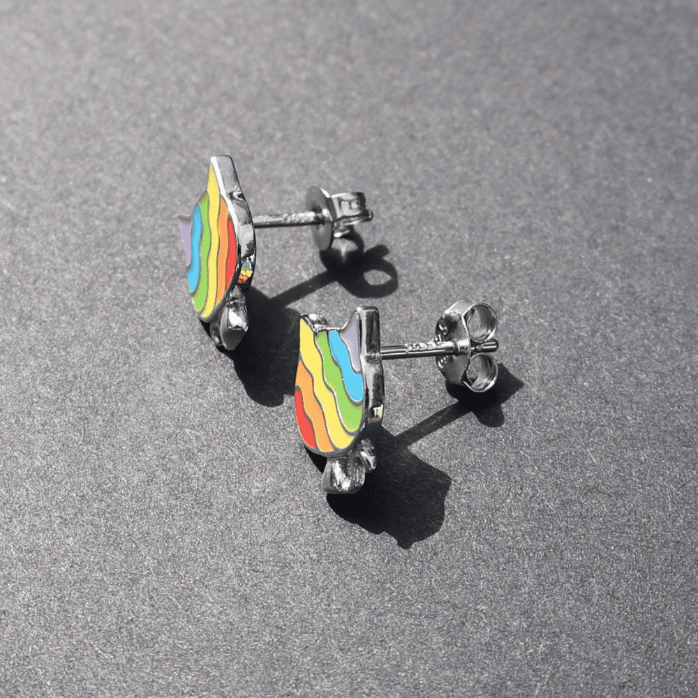 Rainbow Cat Earring