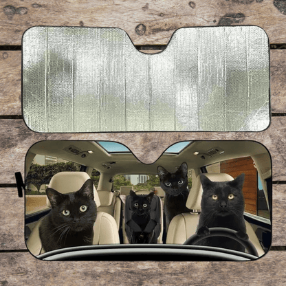 Black Cat Car Sunshade - Feline Fancy