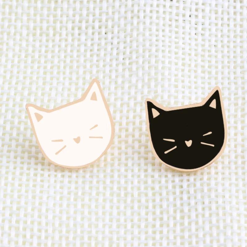 Black Cat Enamel Badge - Feline Fancy