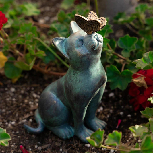 Black Cat Garden Statue - Feline Fancy