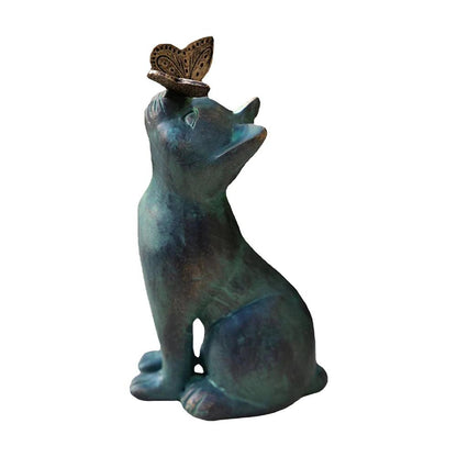 Black Cat Garden Statue - Feline Fancy