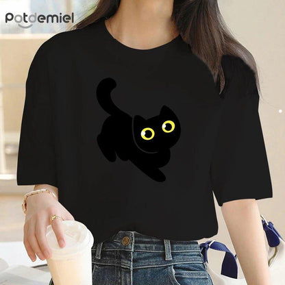 Black Cat T-Shirt - Feline Fancy