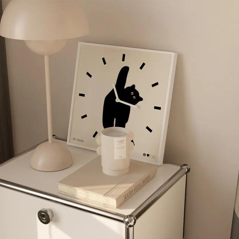 Black Cat Wall Clock - Feline Fancy