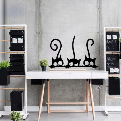 Black Cat Wall Sticker - Feline Fancy