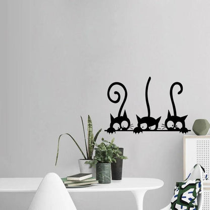 Black Cat Wall Sticker - Feline Fancy