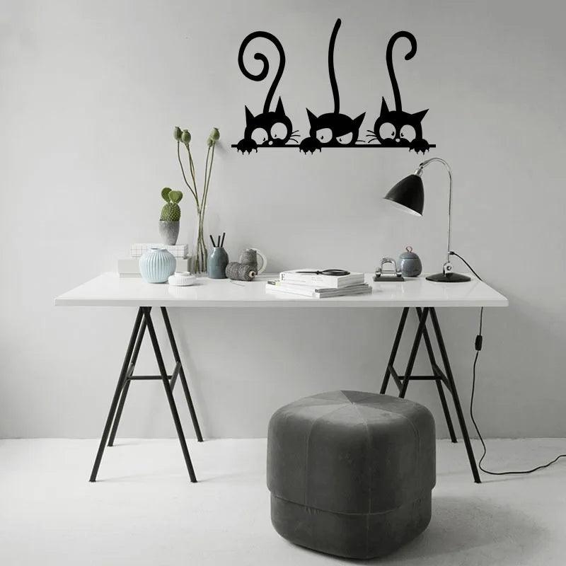 Black Cat Wall Sticker - Feline Fancy