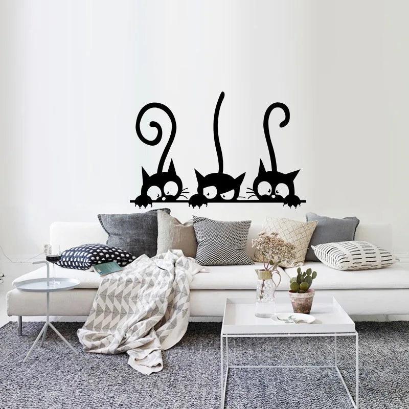 Black Cat Wall Sticker - Feline Fancy