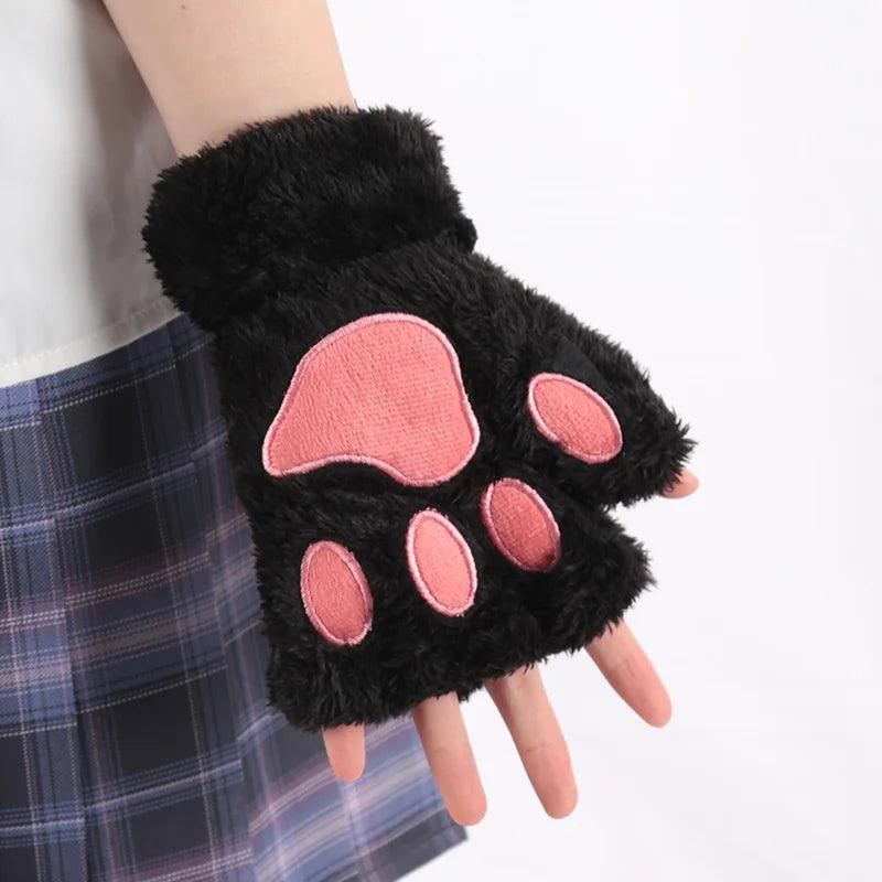 Black Cat Warm Gloves - Feline Fancy