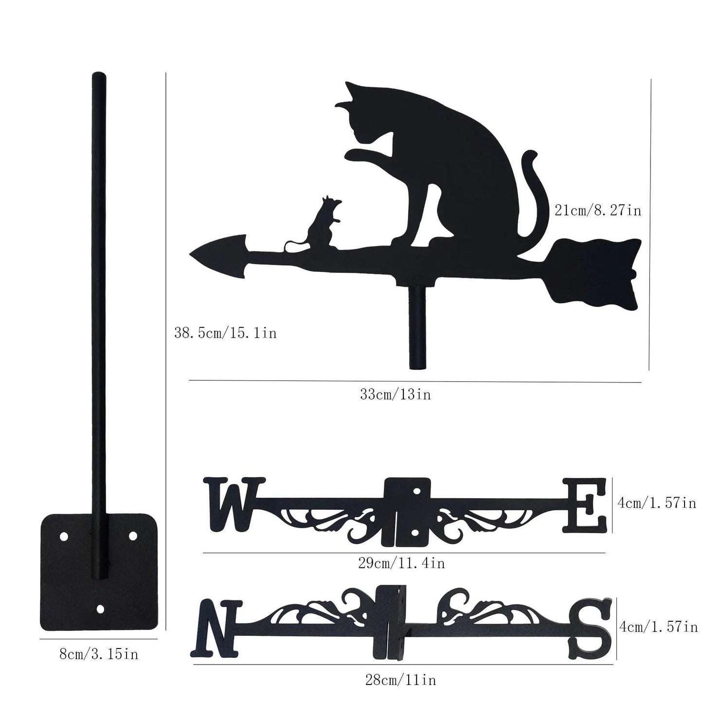 Black Cat Weathervane - Feline Fancy