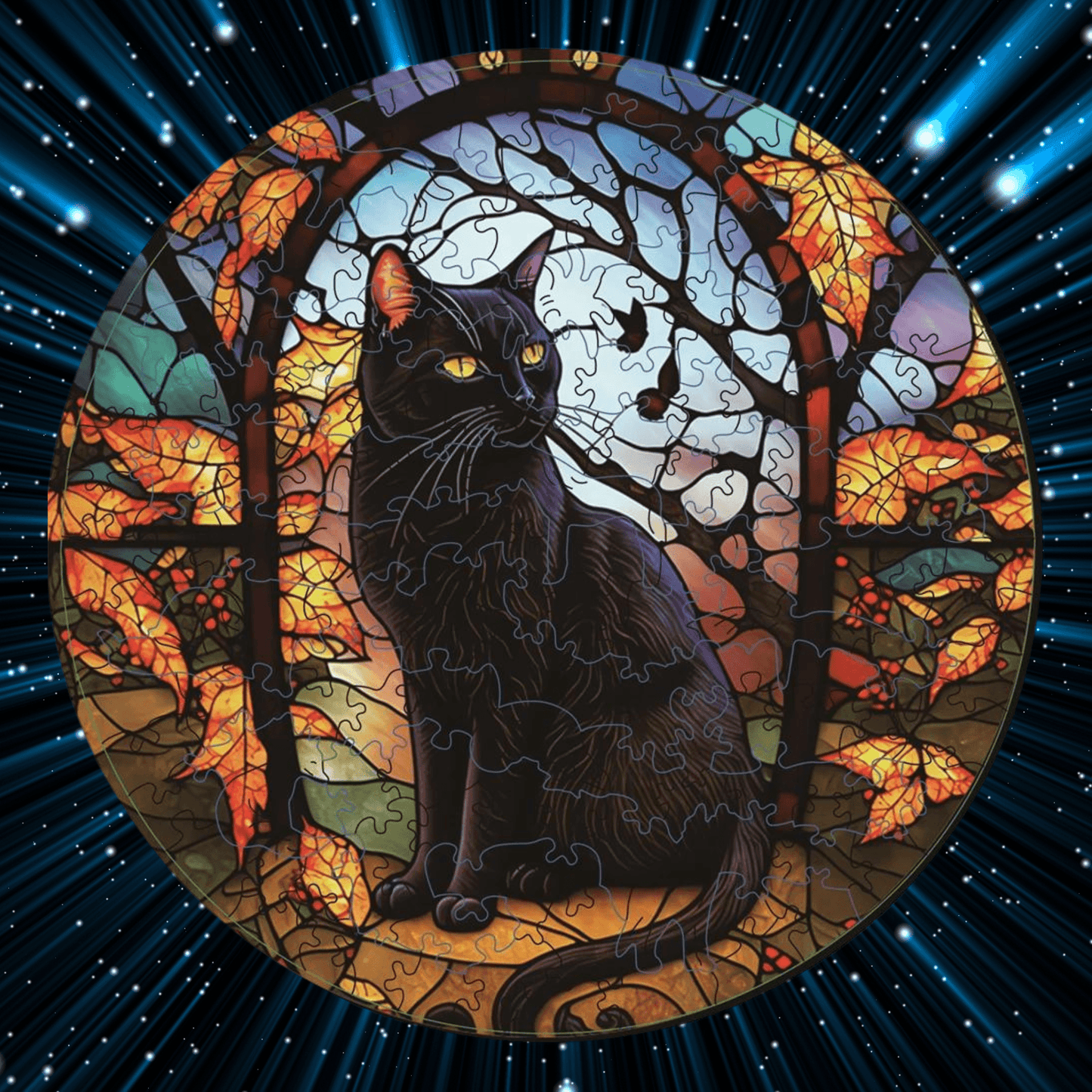 Black Cat Wooden Puzzle - Feline Fancy