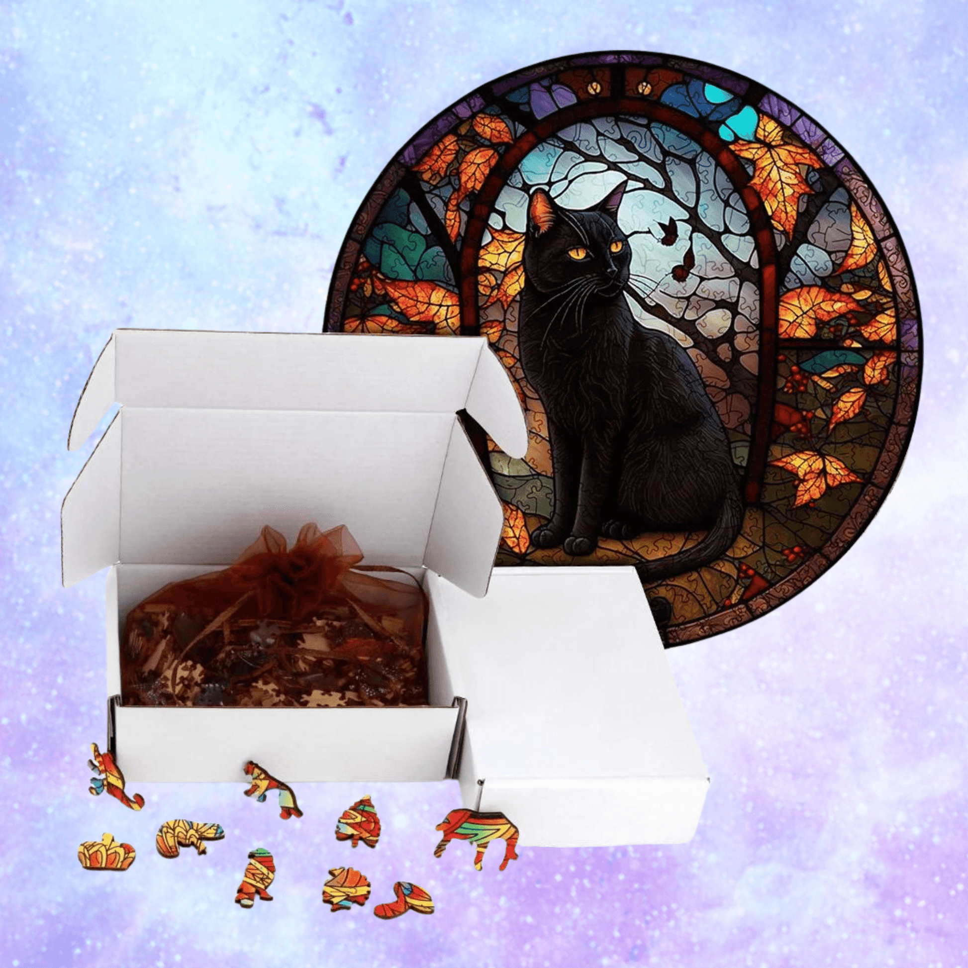 Black Cat Wooden Puzzle - Feline Fancy