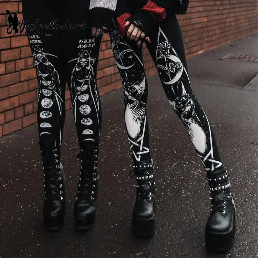 Black Rose Cat Leggings - Feline Fancy