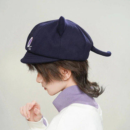 Add a stylish feline twist to your wardrobe with the cute and cozy Cat Beret Cap