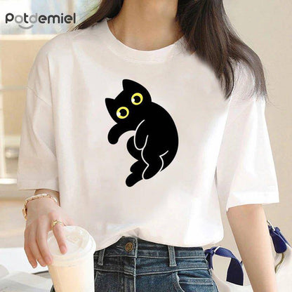 Black Cat T-Shirt designed to showcase your love for cats in a subtle, stylish way