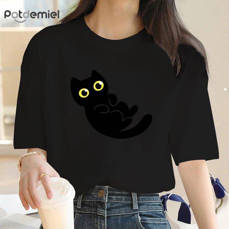 The Black Cat T-Shirt makes a great gift for any cat enthusiast, combining practicality and a touch of whimsy