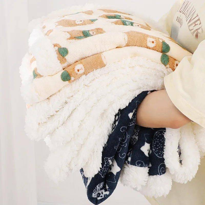 Crafted with high-quality materials, the Cat Print Blanket provides both warmth and a cute, cat-themed design