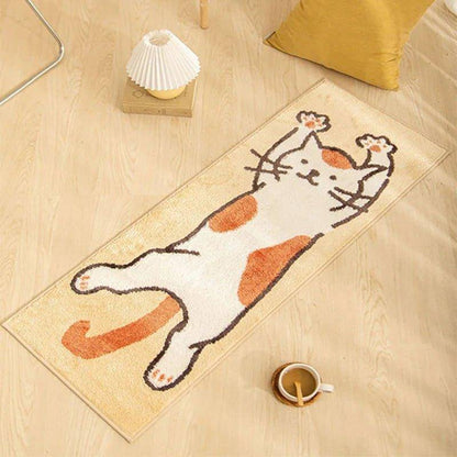 Add a fun and quirky touch to your space with the lively and colorful Funny Jump Cat Rug