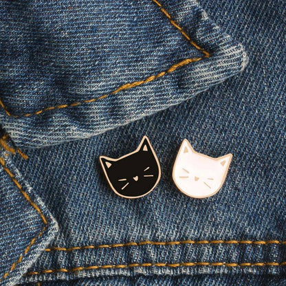 Stylish Black Cat Enamel Badge with a glossy finish and bold details.