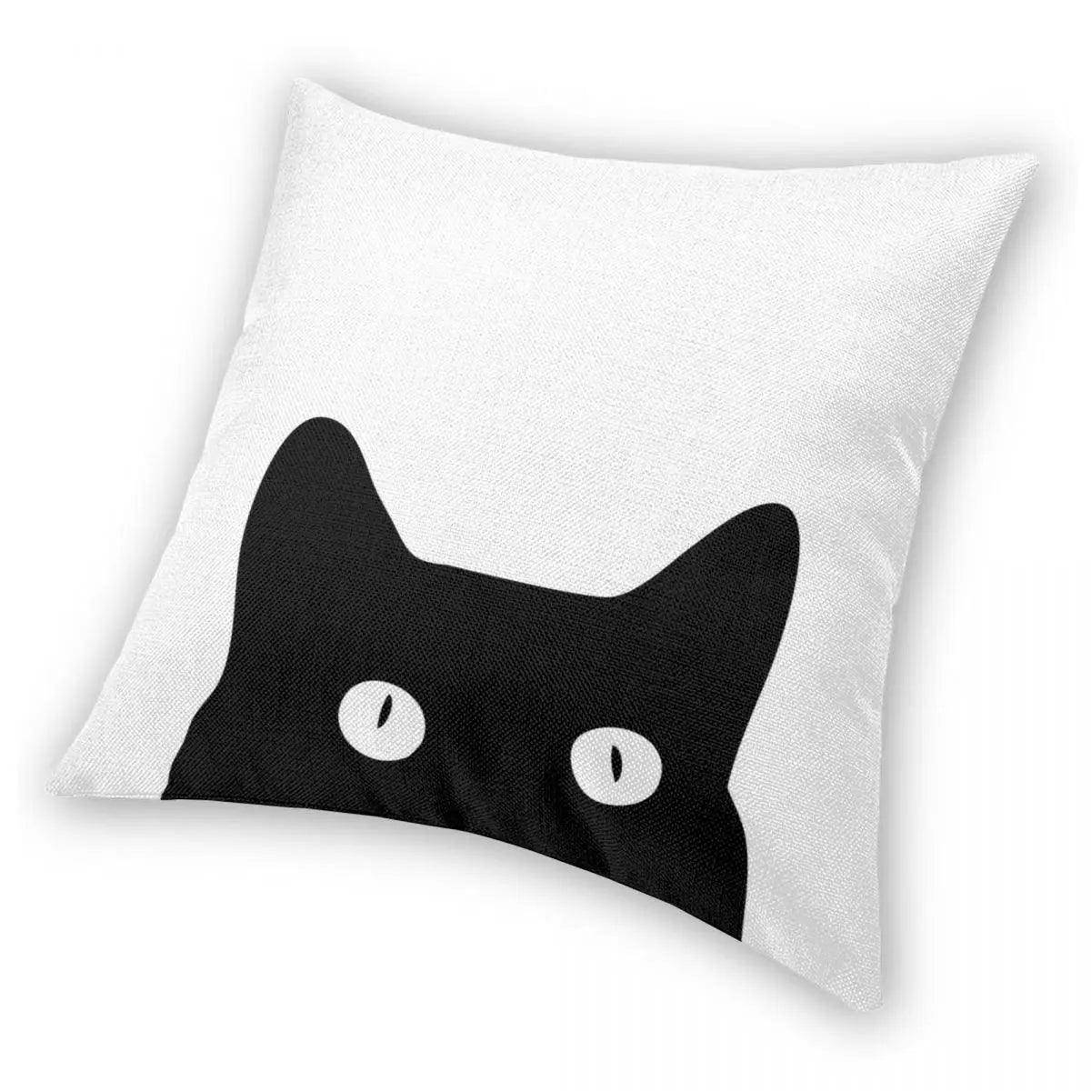 Lightweight Black Cat Pillowcase made from high-quality, breathable fabric.