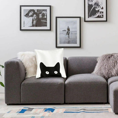 Soft and durable Black Cat Pillowcase, perfect for adding a playful touch to your bedroom.