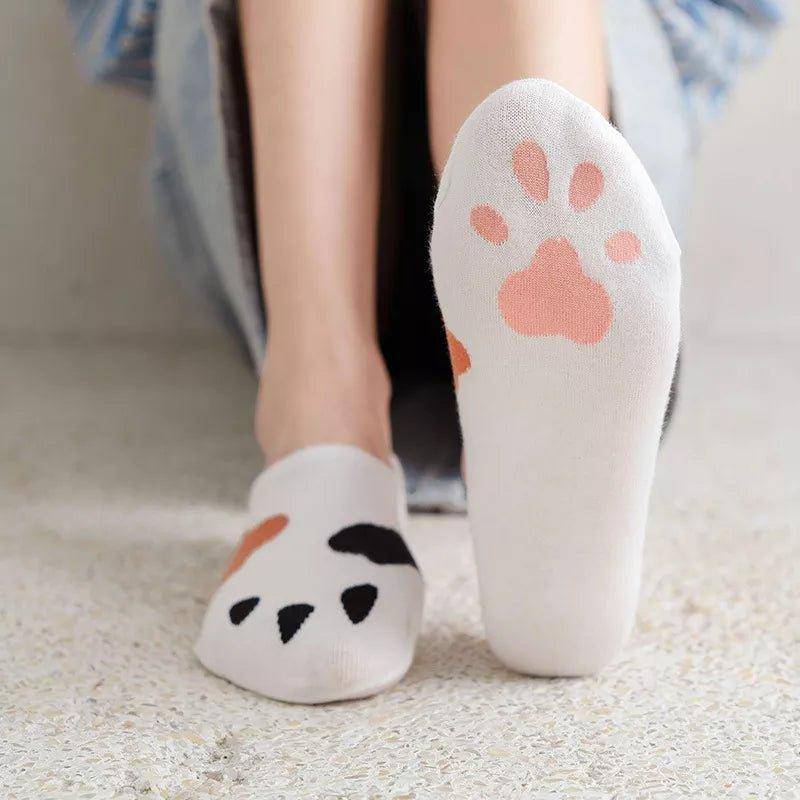 Cat Paw Socks featuring an adorable cat paw design on the soles for a playful and fun twist on your footwear