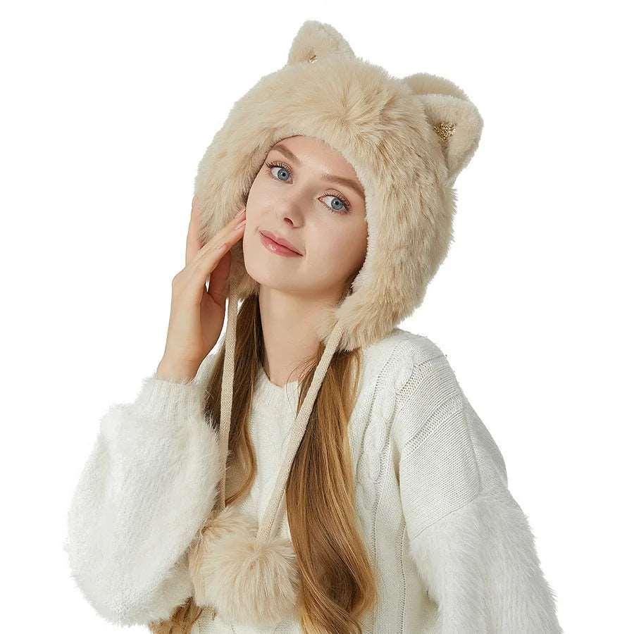 Add a touch of feline charm to your wardrobe with the cozy and cute Knitted Cat Hat