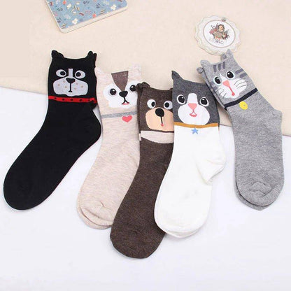 The Cat Face Socks combine comfort and style, with a cute cat face design perfect for cat lovers