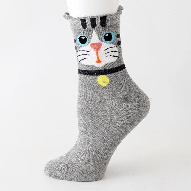 Cat Face Socks designed to bring a touch of personality to your casual outfits with a fun feline motif