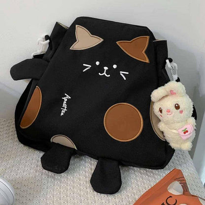 The Kawaii Cat Bag combines a cute, colorful cat design with practical storage space for everyday use