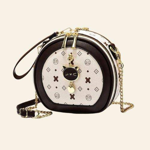 Meow Handbag featuring a playful cat design with bold "Meow" lettering for a fun, stylish look