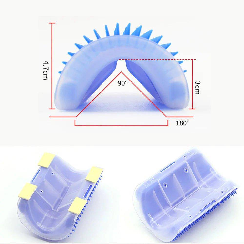 The Self Groom Cat Comb reduces the need for frequent brushing by allowing cats to groom themselves